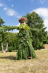 Effigy from a grass on a traditional Slavic holiday of Ivan Kupala. Kyiv, Ukraine