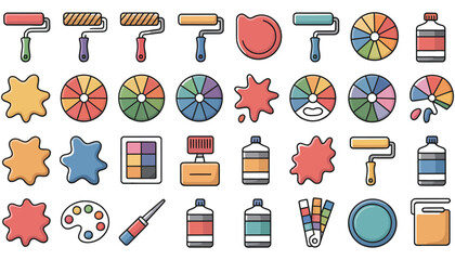 A vibrant set of cosmetic vector icons for web and business design