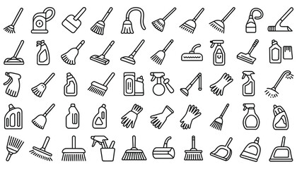 Seamless pattern of hand-drawn paper clip icons on a white background, perfect for school, art, or fashion design
