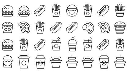 Vector food icons collection for web design