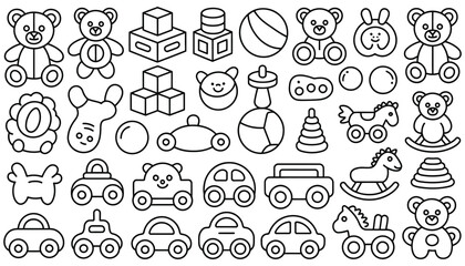 Hand-drawn Christmas icons set, a doodle illustration of festive symbols and signs