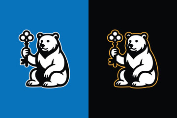 bear holding key logo