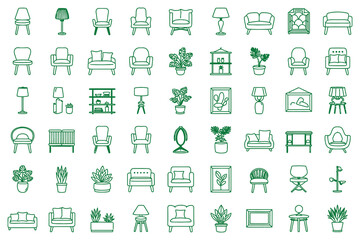 Fototapeta premium Web icon set: A vector illustration of internet and business symbols for mobile and computer interface design