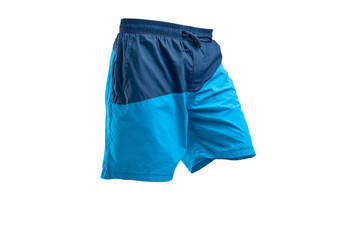 A blue and white swimsuit with a blue stripe