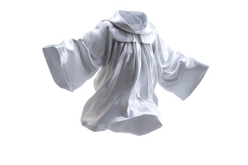 A white robe is shown in a white background