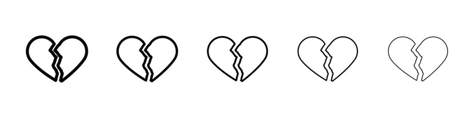 Heart Crack icon vector collection. EPS 10