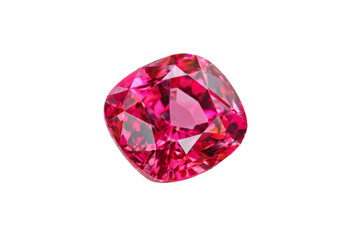 Fototapeta premium A red gemstone sits on a white background