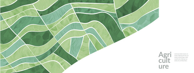 Background with green texture and organic summer pattern, abstract vector nature farm banner and label. Hand-drawn field tag art. Modern agriculture design, eco paint frame, landscape illustration