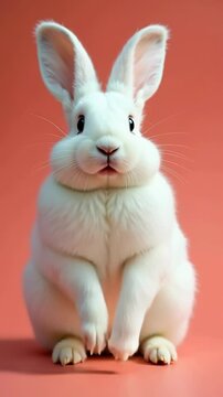 Energetic rabbit dances lambada joyfully in a vibrant, cheerful setting while showcasing impressive moves