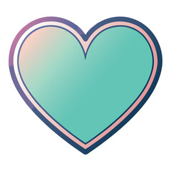 Solid Hand-Drawn Heart with Faded Gradient Effect – Vector Illustration
