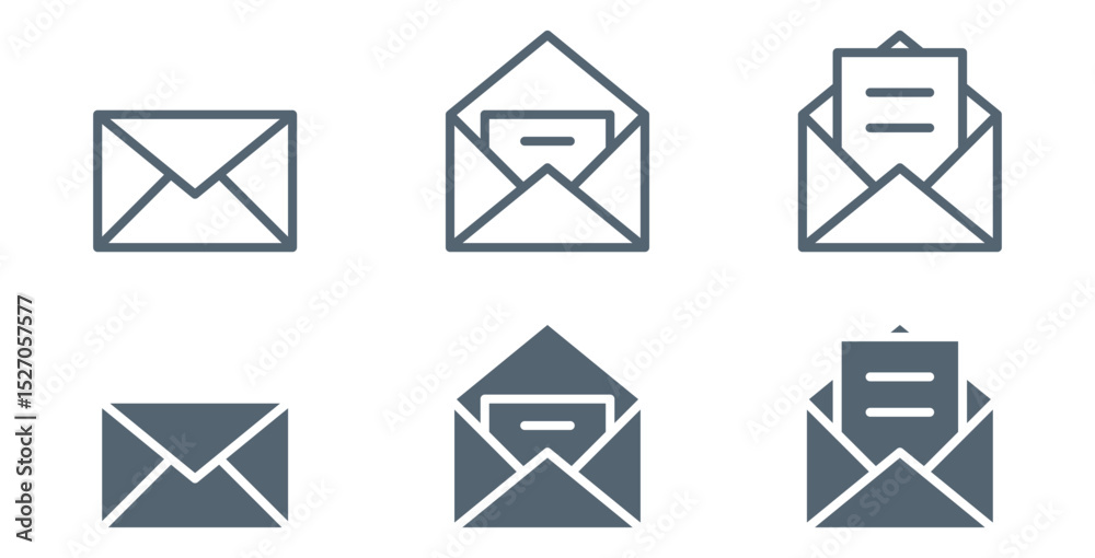 Poster envelope icon, email message icon - Mail icon button sign, notification new message icons buttons