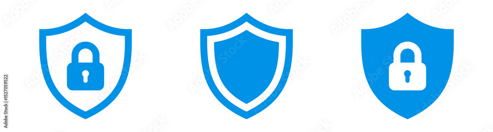 Aufkleber Shield icon or security shield protection icon with lock symbol privacy icon , secure private security icons - padlock icon button - Keyhole icon, Door key hole button