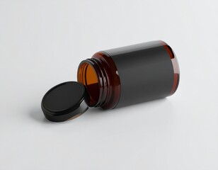 Open Jar with Black Label for mockup