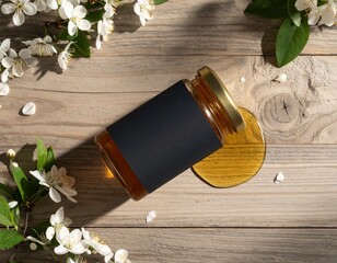 Honey Jar with Black Label for mockup 