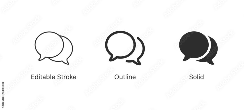 Poster Chat icons. chatting speech bubble symbol icon set . comment icon button . message talk bubble, communication, Conversation, icons