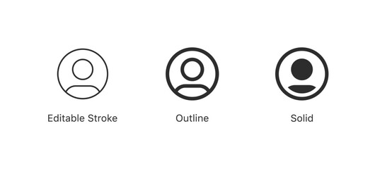 User profile icon set. profile avatar icon vector, User account profile black circle in flat style , social media profile photo icon symbol