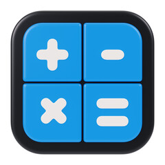 Fototapeta premium 3D Calculator Icon for UI, App Feedback, or User Interface isolated on transparent white background, clipping path