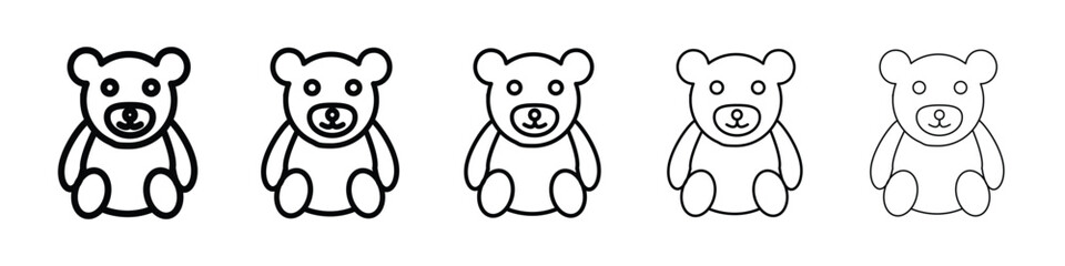 Teddy bear icon vector collection. EPS 10