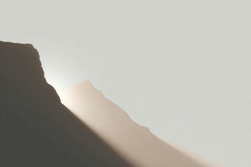 minimalist representation of ridge line in italy during golden hour light featuring dramatic contrasts