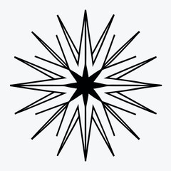 Starburst Pattern in Clean Line Design – Minimal Vector on White Background