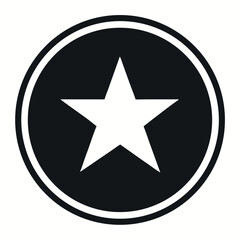 Fototapeta premium Geometric Star Inside a Circle – Minimal Line Logo Vector on White Background