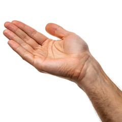 Open male hand gesture isolated on white background png ai generated isolated on a white background