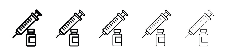 Vaccine vial icon vector collection. EPS 10