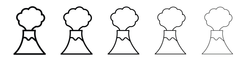 Volcano eruption icon vector collection. EPS 10