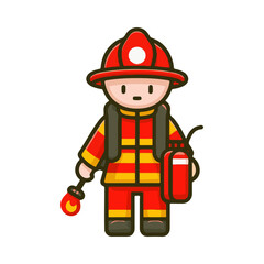 
illustration design of a firefighter
