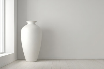 modern vase placed elegantly in serene interior bathed in soft light