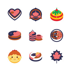 Sweet Treats Delightful Pastry and Bakery Icons Collection