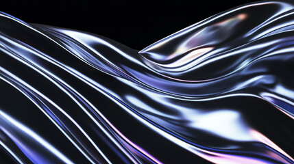 Fototapeta premium Abstract luminous silver lines that create a sense of depth