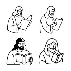 Jesus various activities Vector 
