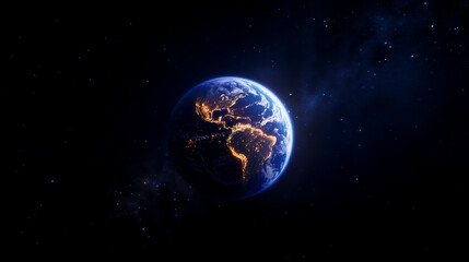 Fototapeta premium Earth ablaze in fiery cosmic dust