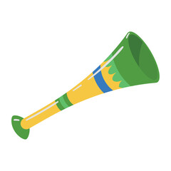 Colorful Vuvuzela Horn Vector Illustration &ndash; Loud Stadium Instrument for Sports Events and Celebrations