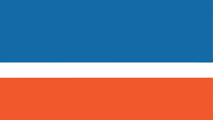 Obraz premium Abstract geometric design featuring a blue white and orange color block composition