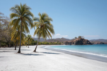 serene beach scene in costa rica featuring soft white sands and crystalclear lagoons