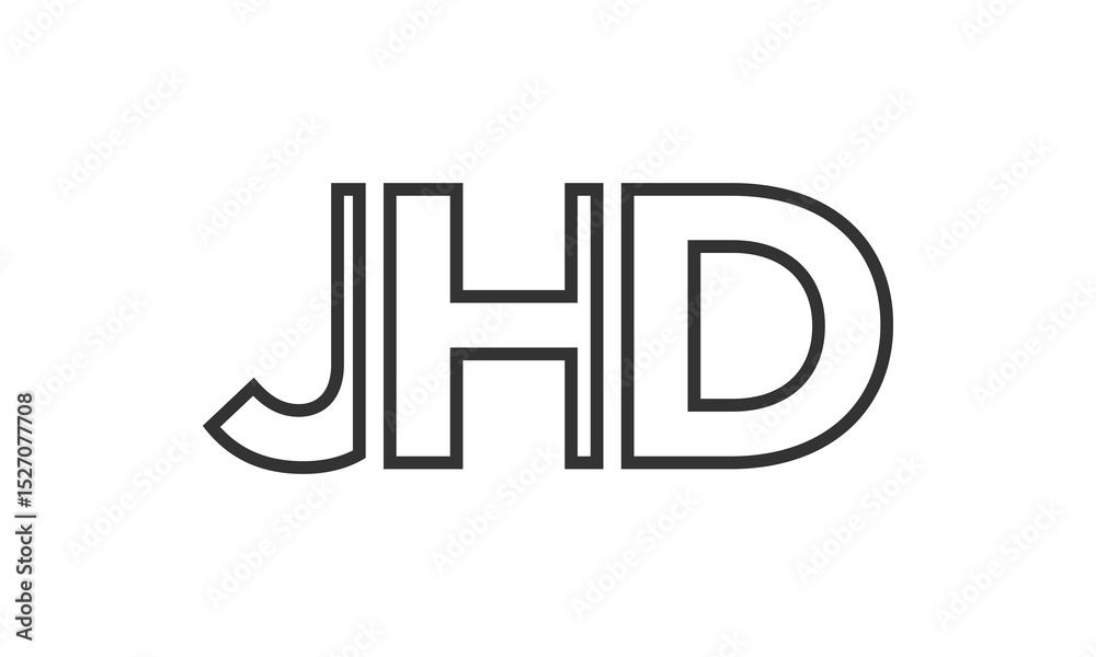 Fototapete jhd logo design template with strong and modern bold text. initial based vector logotype featuring s