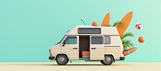 camper van packed with summer essentials