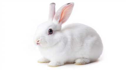 white rabbit isolated on white background 