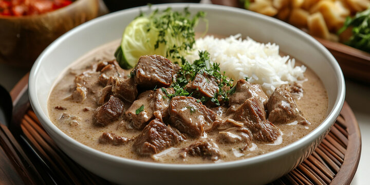 Kapisi pulu or beef with cabbage and coconut milk