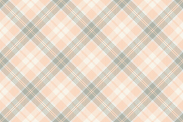 Elegant peach and grey plaid pattern. Seamless textile design ideal for fashion, home decor, or website backgrounds.  Subtle texture adds depth and sophistication.