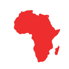 Map of Africa, sign silhouette. World Map Globe. Vector Illustration isolated on transparen background. African continent.