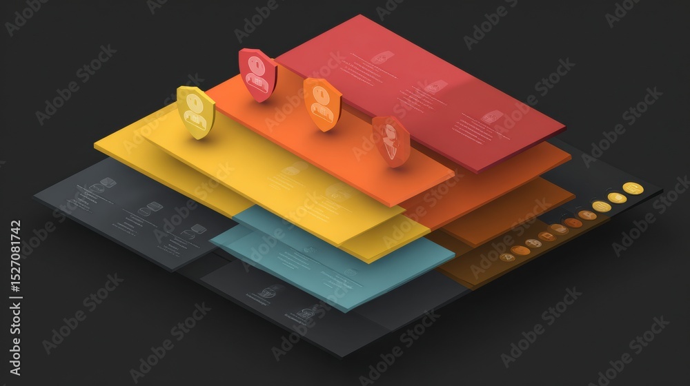 Poster Effective Data Privacy Strategies With Layered Protection and Security Icons for User Safety and Awareness