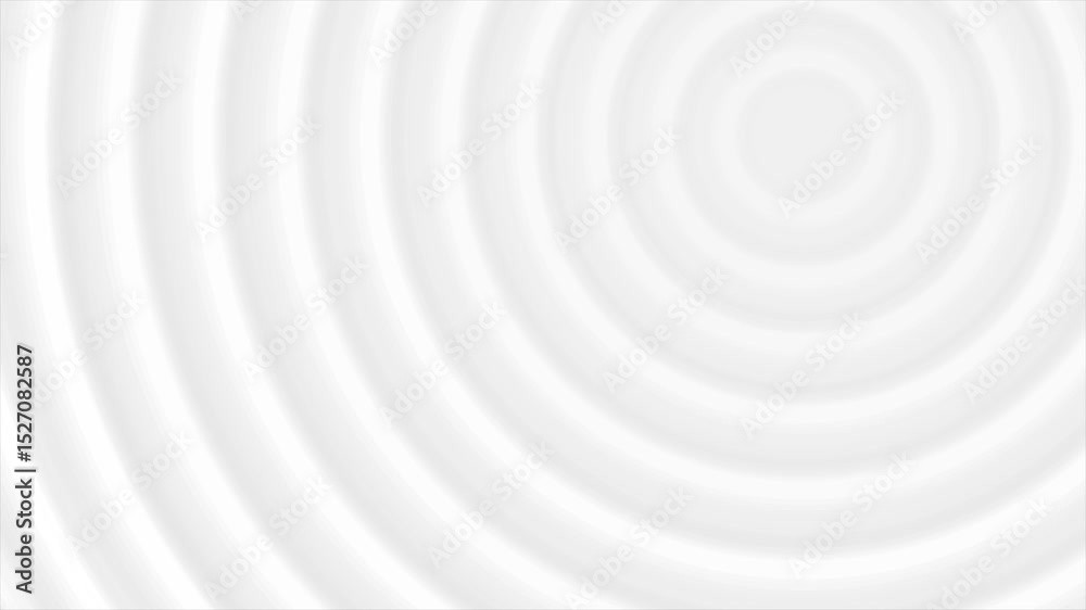 Aufkleber Grey white smooth circles abstract tech background. Seamless looping motion design. Video animation Ultra HD 4K 3840x2160