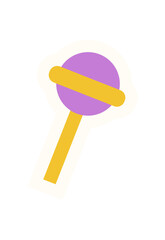 Brutalist abstract shape sticker. Playful geometric icon with bold modern elements. Unique visual style, brutalism concept, suitable for various creative applications and contemporary design.