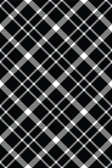 Sleek black and white plaid pattern.  Perfect for fashion, textile, or web design projects.  The graphic design is sharp and modern, conveying a sense of sophistication and timeless style.