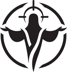 sketch vector illustration silhouette design icon logo symbol classic vintage savior floating down to earth to guide humanity