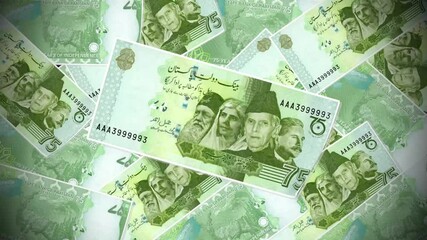 Pakistani Seventy Five Rupees Banknote Animation
