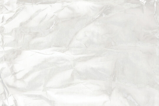Transparant wrinkled plastic, white plastic or polyethylene bag texture, macro,no background